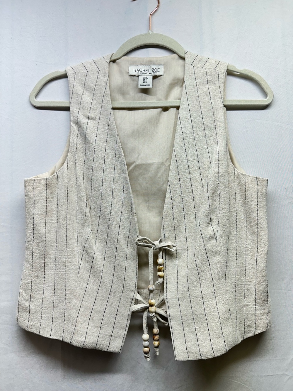 Rachel Zoe Cream Striped Vest
